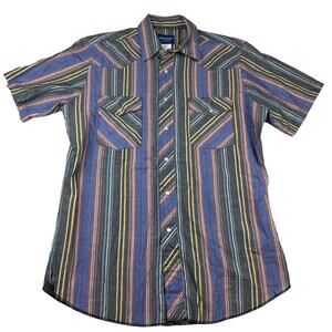 Vintage Wrangler Western Striped Pearl Snap Shirt M
